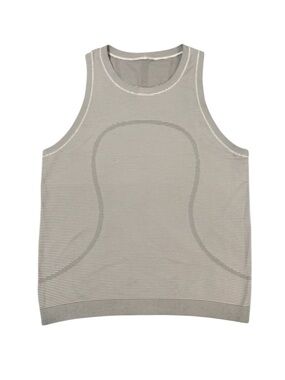 Lululemon black & white striped swiftly tech tank top